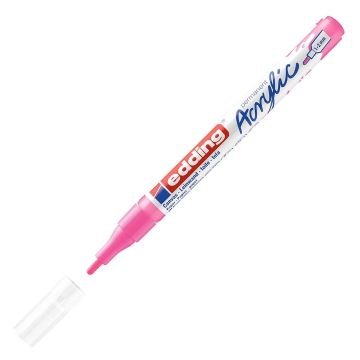 Edding 5300 Akrilik Markör 1-2mm Yuvarlak Uç Fosforlu Pembe