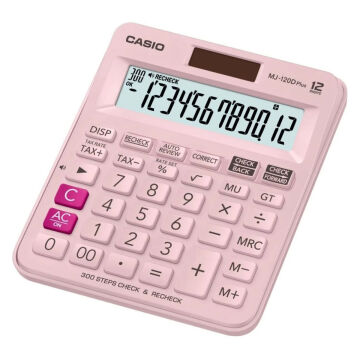 Casio Hesap Makinası MJ-120D Plus-PK Pembe