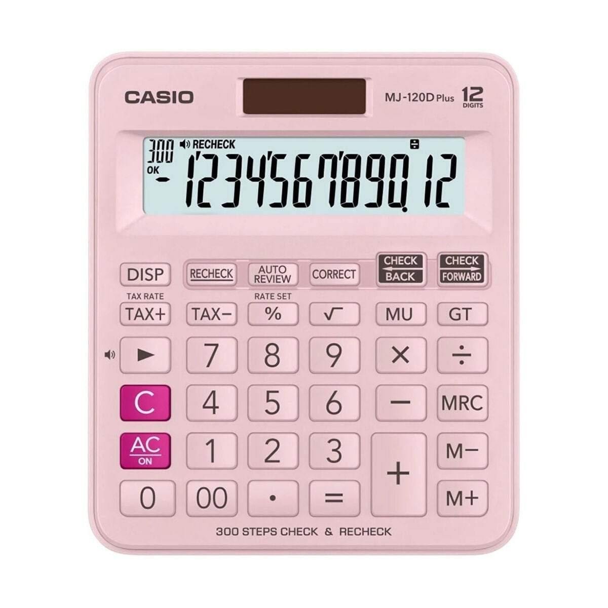 Casio Hesap Makinası MJ-120D Plus-PK Pembe
