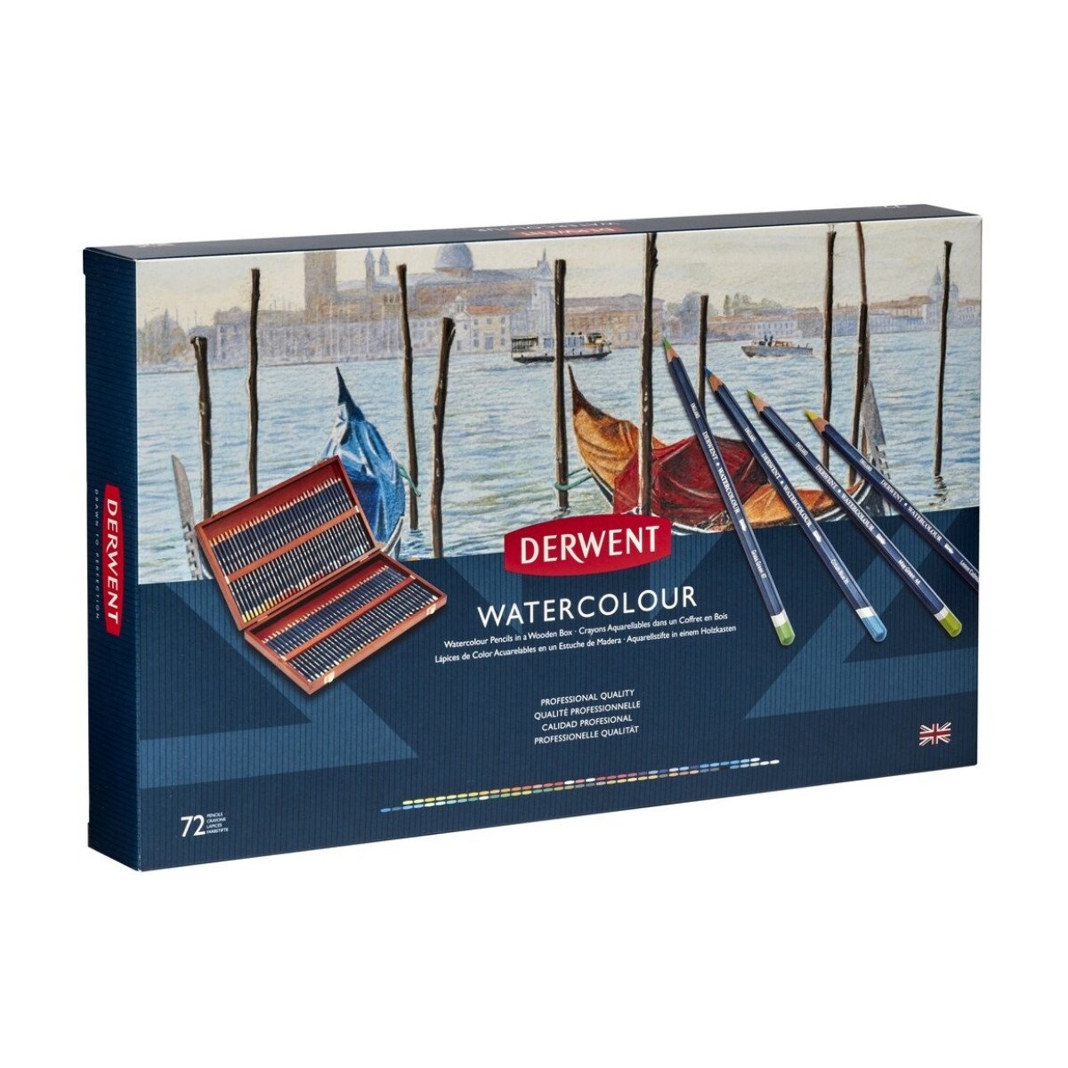Derwent Watercolour Sulu Boya Kalem Ahşap Kutu Set 72 Renk - 9.200