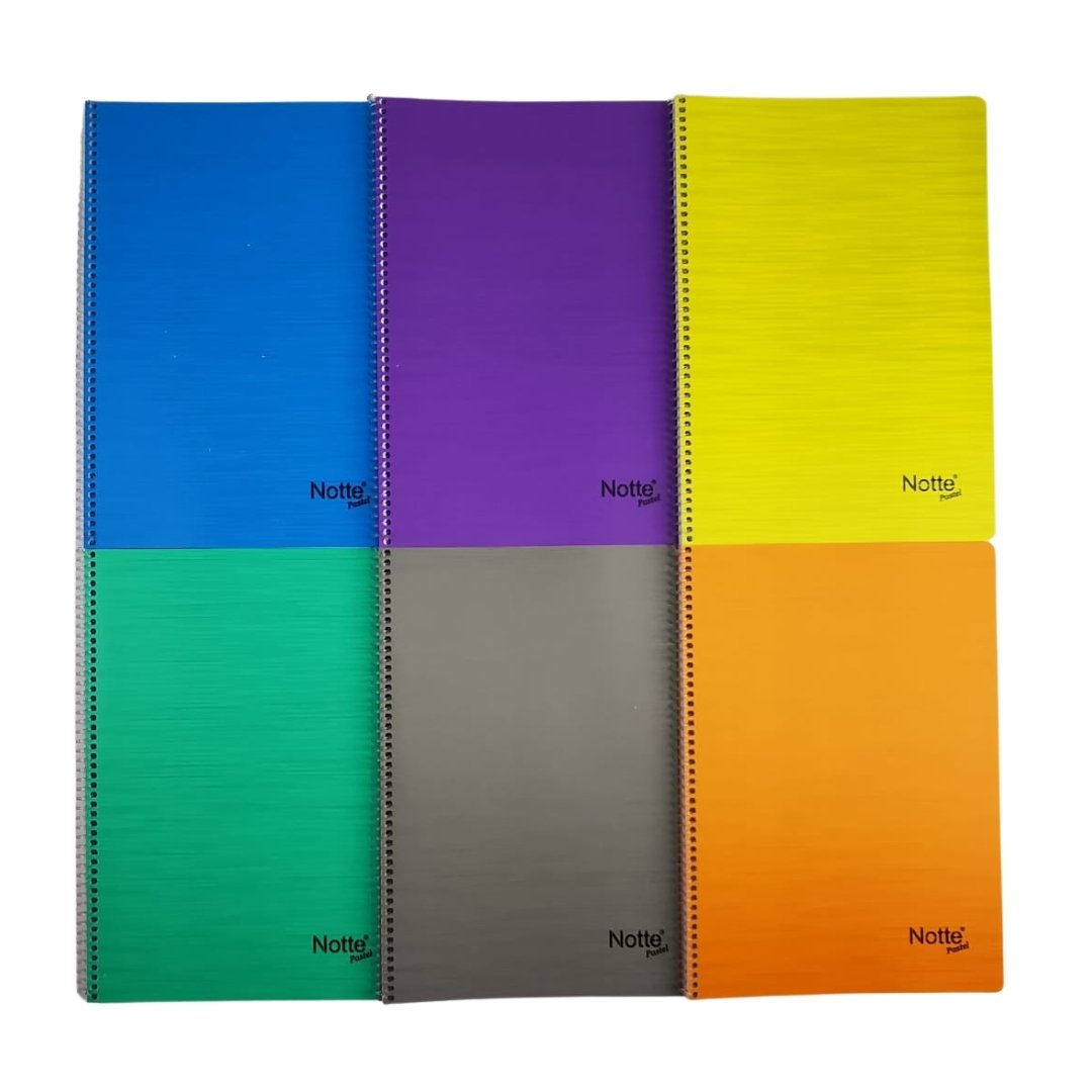 Notte PP Kapak Spiralli Okul Defteri Pastel A4 80yp Kareli