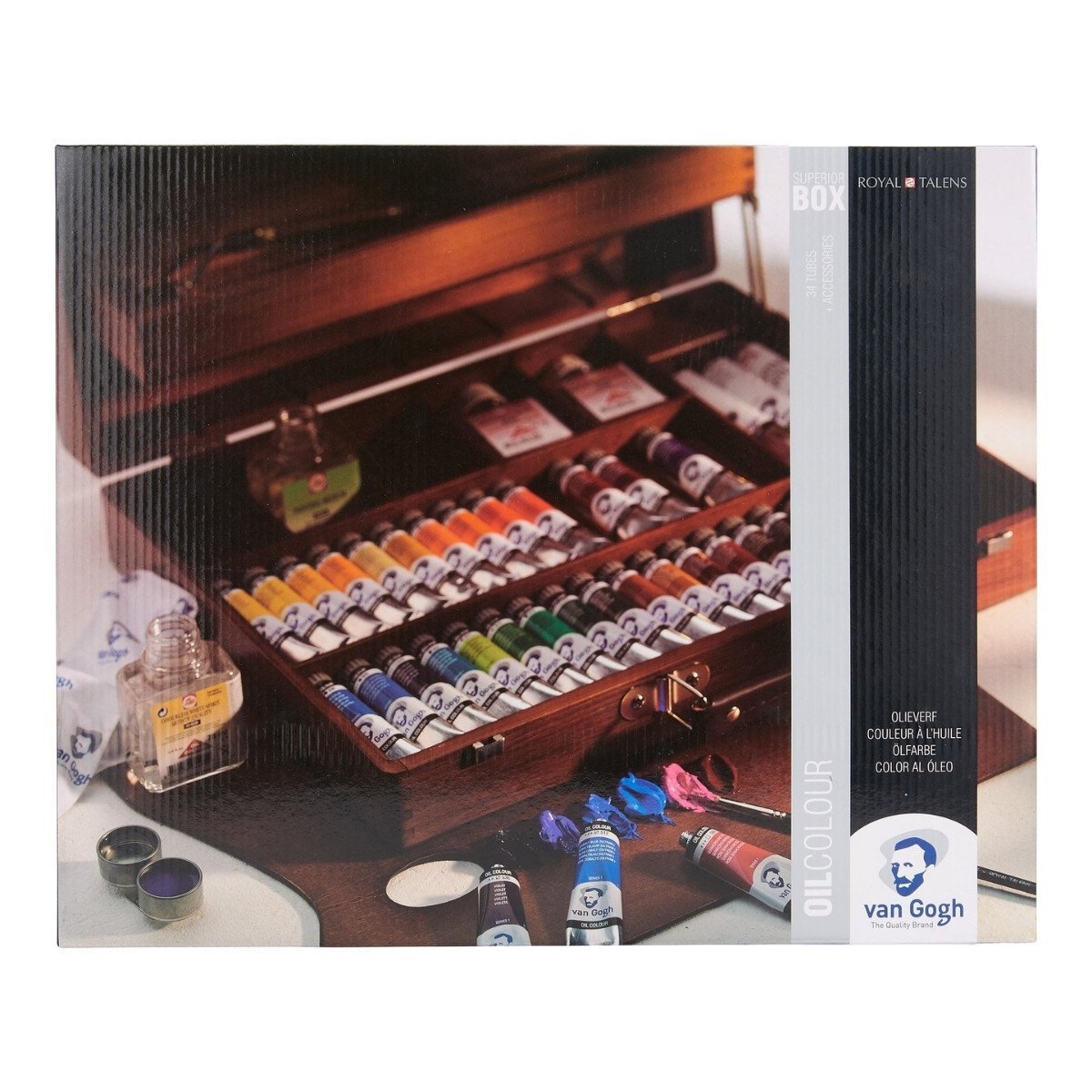 Talens Van Gogh Yağlı Boya Seti Ahşap Kutu Oil Colour Superior Box