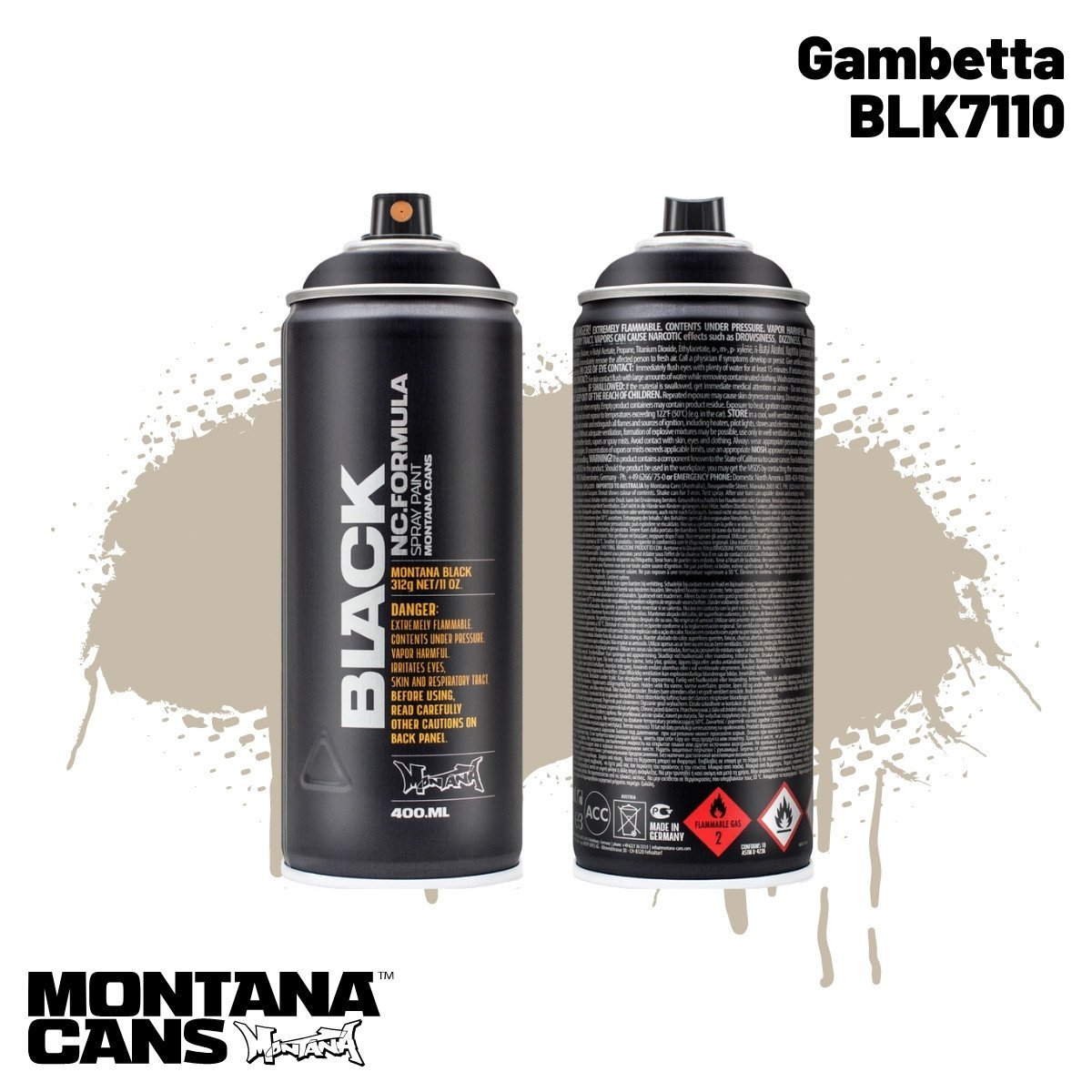Montana Black Sprey Boya 400ml BLK7110 Gambetta