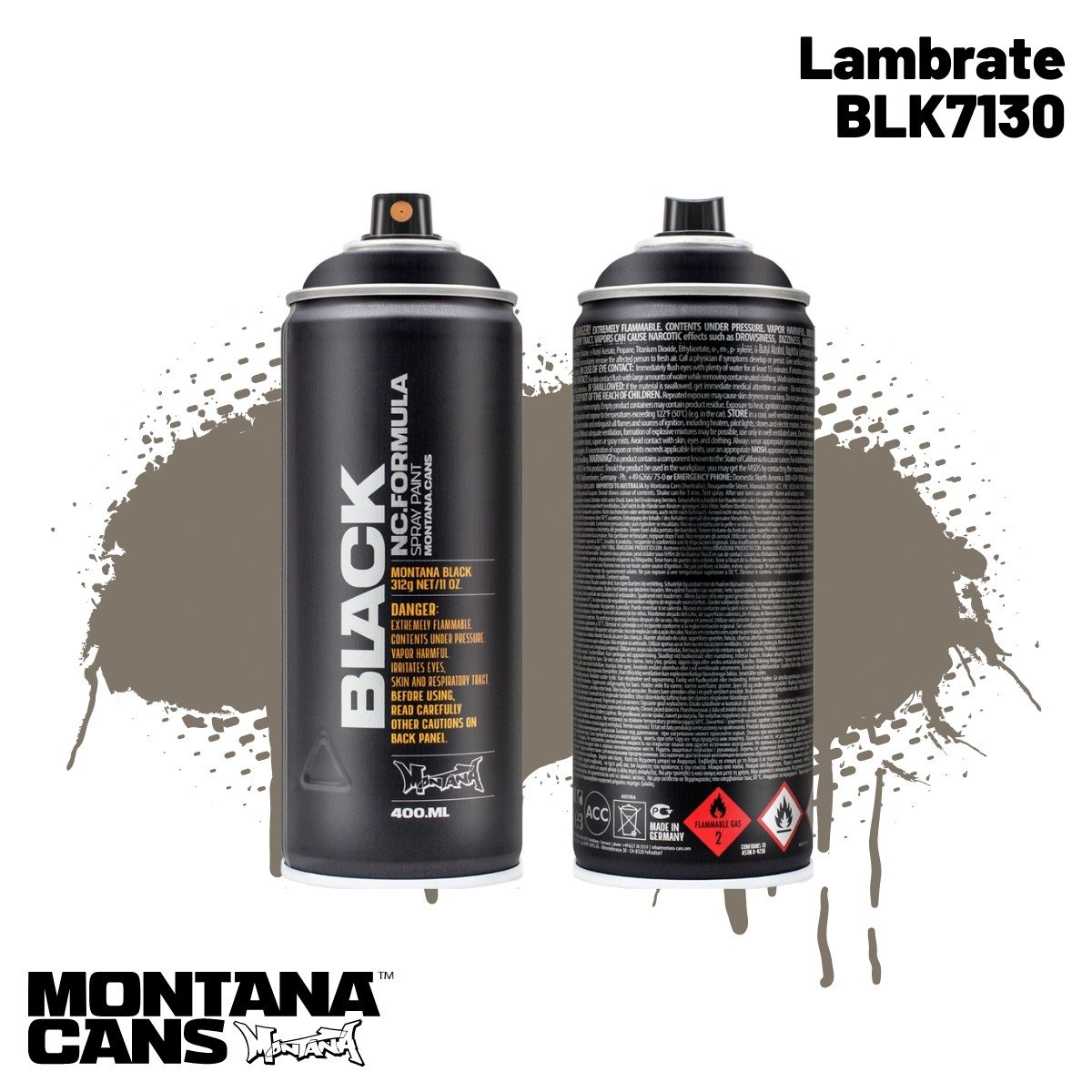 Montana Black Sprey Boya 400ml BLK7130 Lambrate