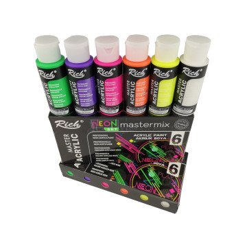 Rich Mastermix Akrilik Boya 60cc 6lı Set Neon Renkler
