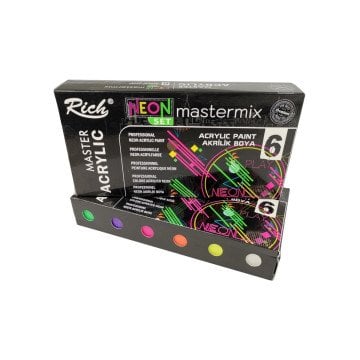 Rich Mastermix Akrilik Boya 60cc 6lı Set Neon Renkler