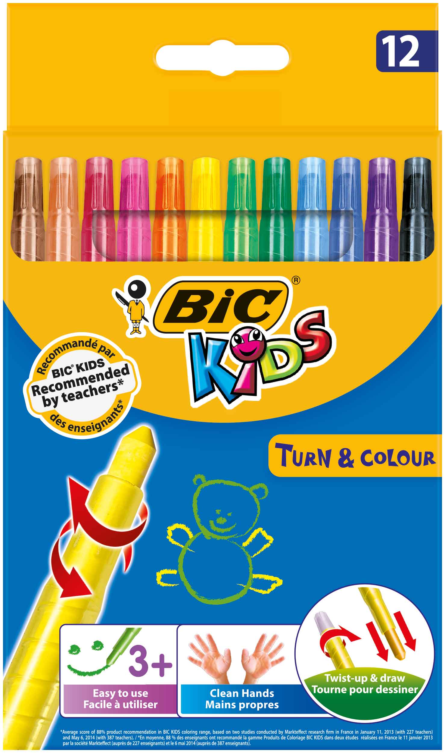 Bic Kıds Çevirmeli Pastel 12'li Kutu