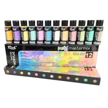 Rich Mastermix Akrilik Boya 60cc 12li Set Pastel Renkler