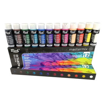 Rich Mastermix Akrilik Boya 60cc 12li Set Canlı Renkler