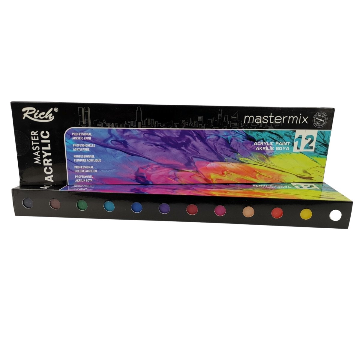 Rich Mastermix Akrilik Boya 60cc 12li Set Canlı Renkler