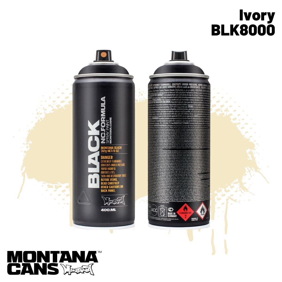 Montana Black Sprey Boya 400ml BLK8000 Ivory