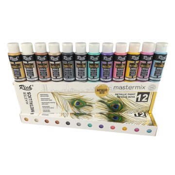 Rich Mastermix Akrilik Boya 60cc 12li Set Metalik Renkler