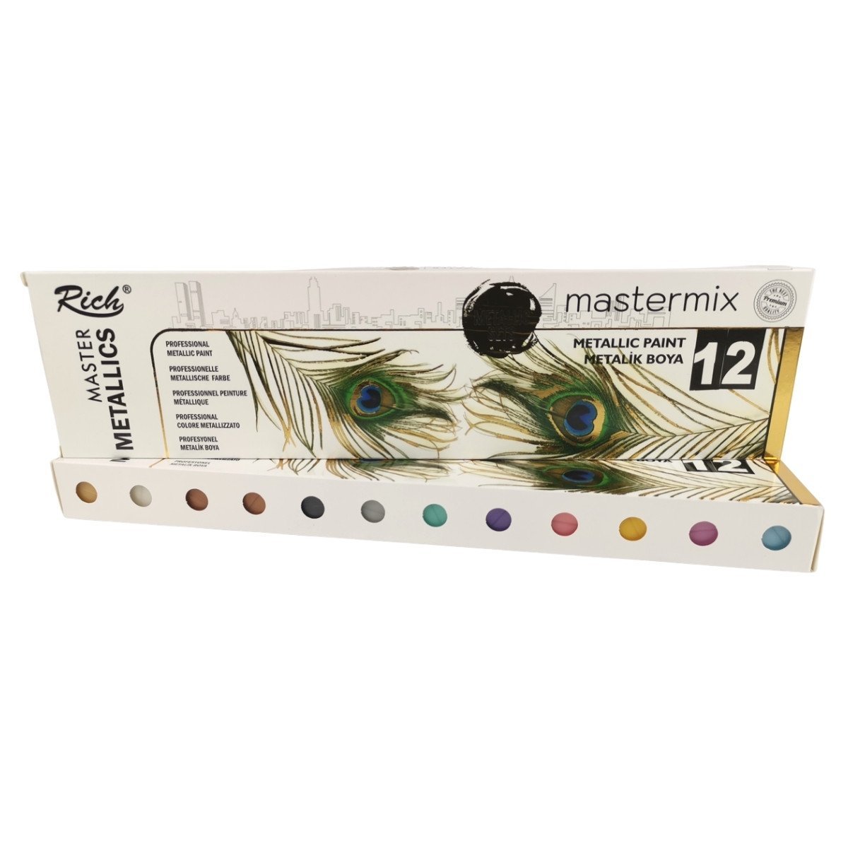 Rich Mastermix Akrilik Boya 60cc 12li Set Metalik Renkler