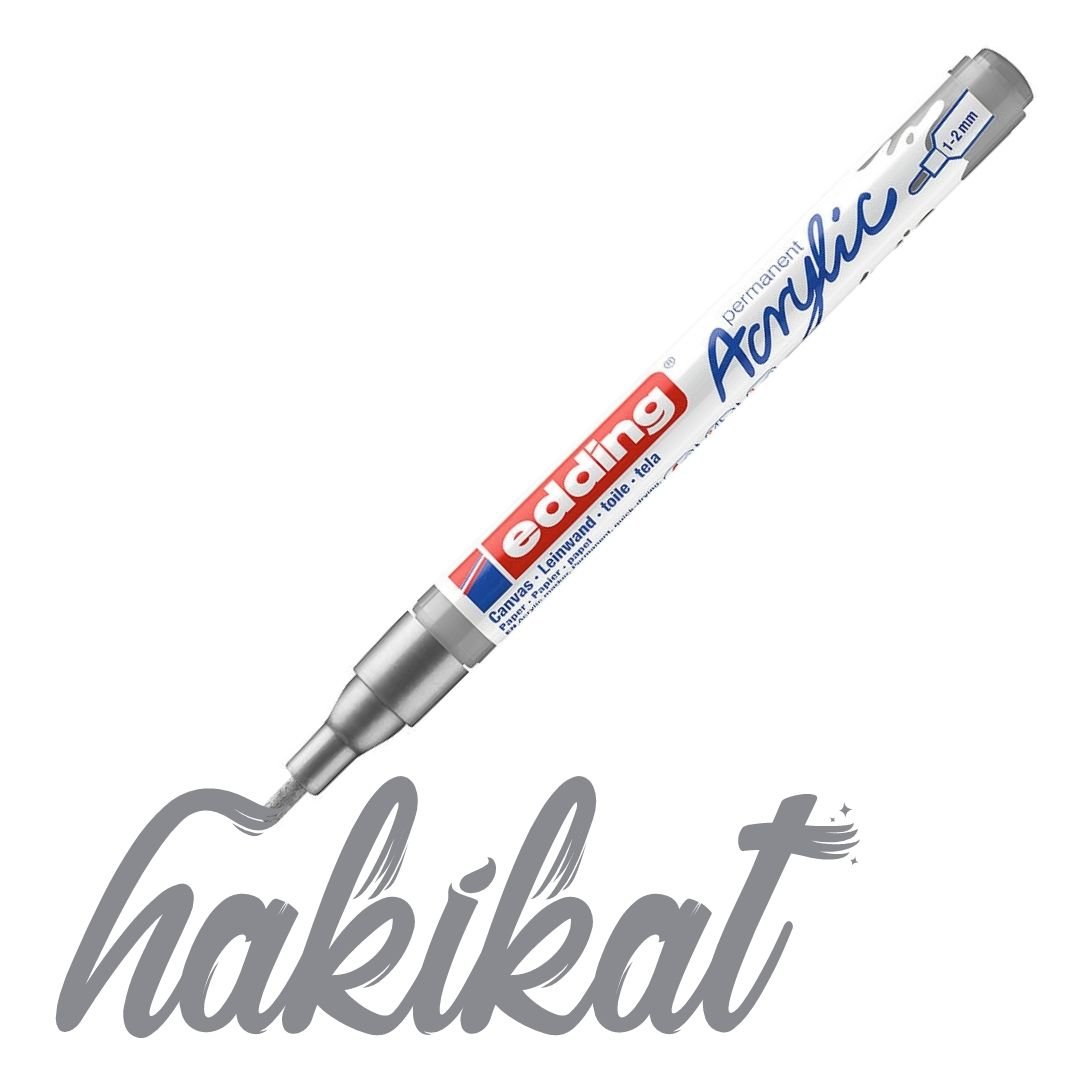 Edding 5300 Akrilik Markör 1-2mm Yuvarlak Uç Gümüş