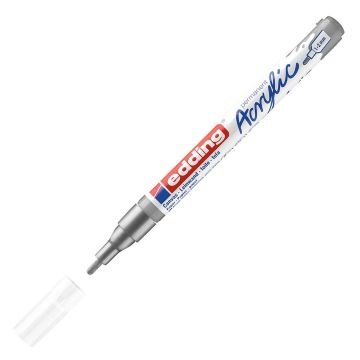 Edding 5300 Akrilik Markör 1-2mm Yuvarlak Uç Gümüş