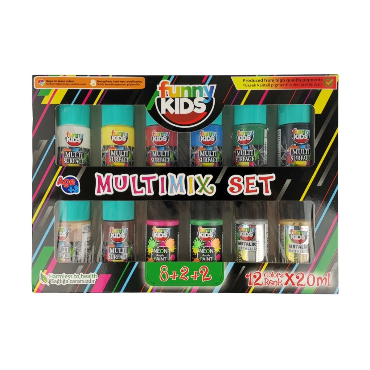 Funny Kids Multimix Akrilik Boya 20ml 12li Set - 299,00 TL