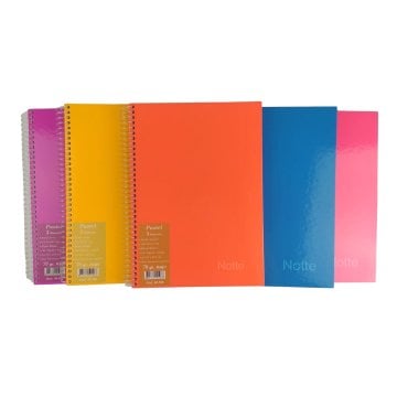 Notte Sert Kapak Spiralli Okul Defteri Pastel 3 Konulu A4 120yp Çizgili