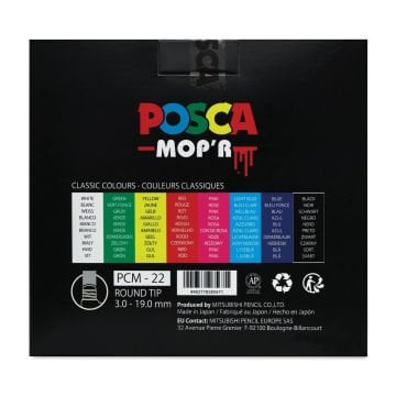 Uni POSCA MOP'R PCM-22 3.0-19.0mm Su Bazlı Mop Markörü 8li