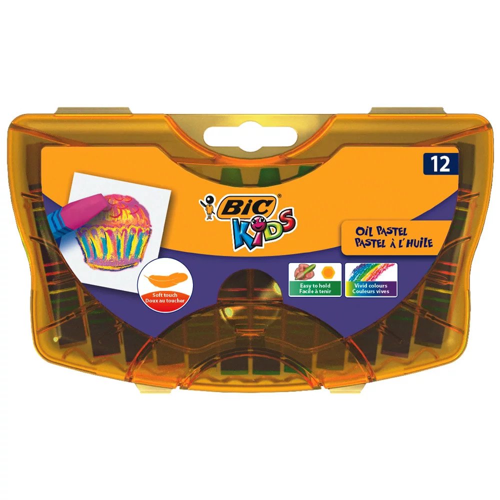 Bic Yağlı Pastel 12'li Sert Plastik Kutu