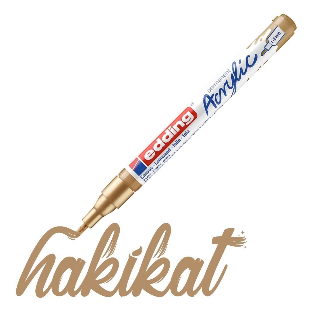 Edding 5300 Akrilik Markör 1-2mm Yuvarlak Uç Altın