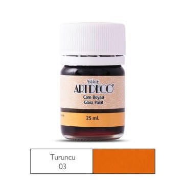 Artdeco Cam Vitray Boyası 25ml 03 Turuncu