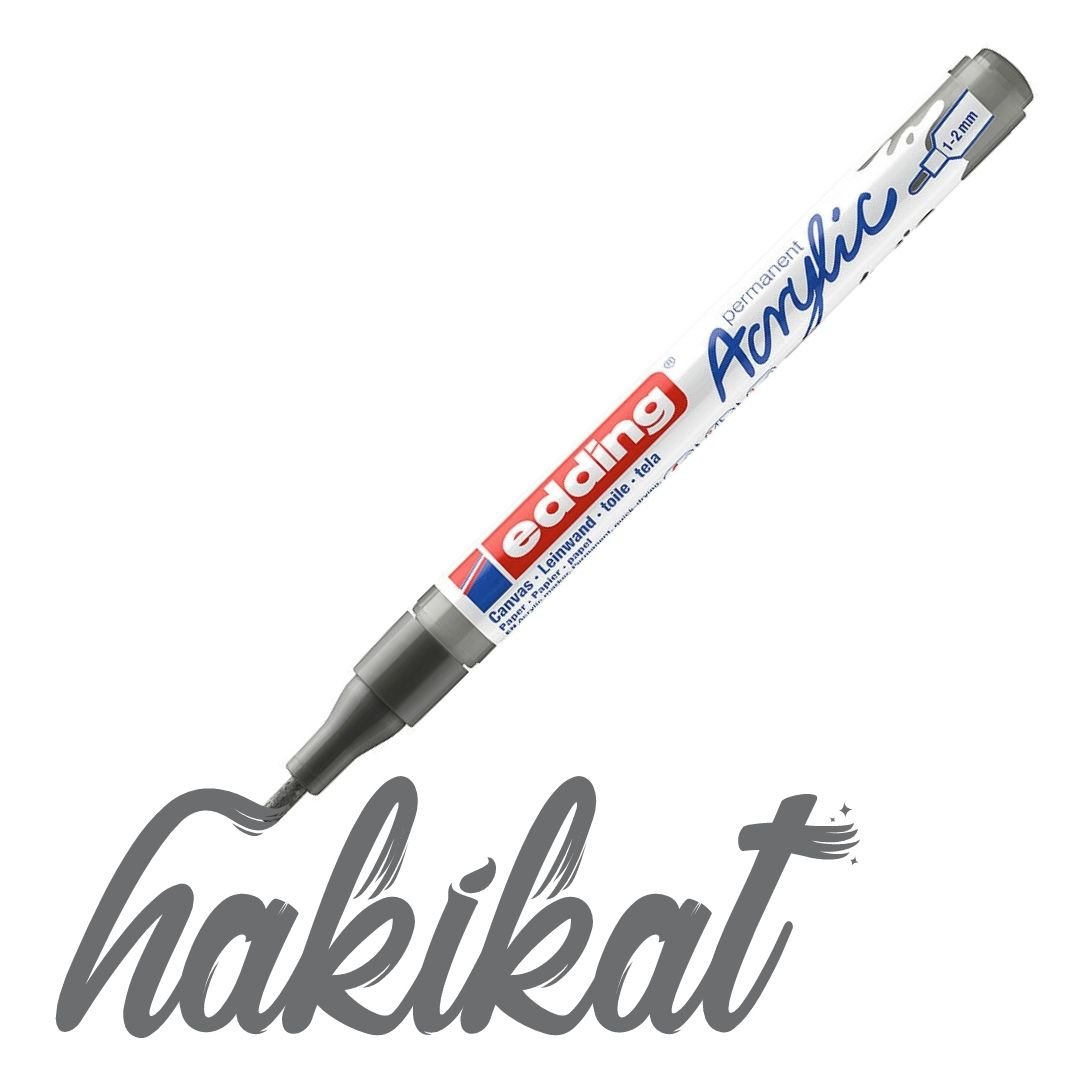 Edding 5300 Akrilik Markör 1-2mm Yuvarlak Uç Antrasit