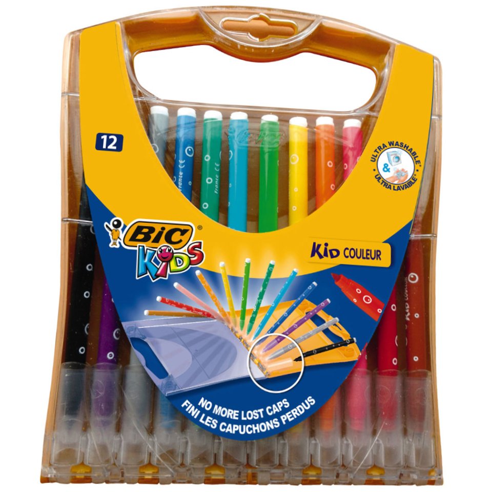 Bic Kıd Couleur Keçeli Boya Kalemi Seti 12 Renk Yelpaze Kutu