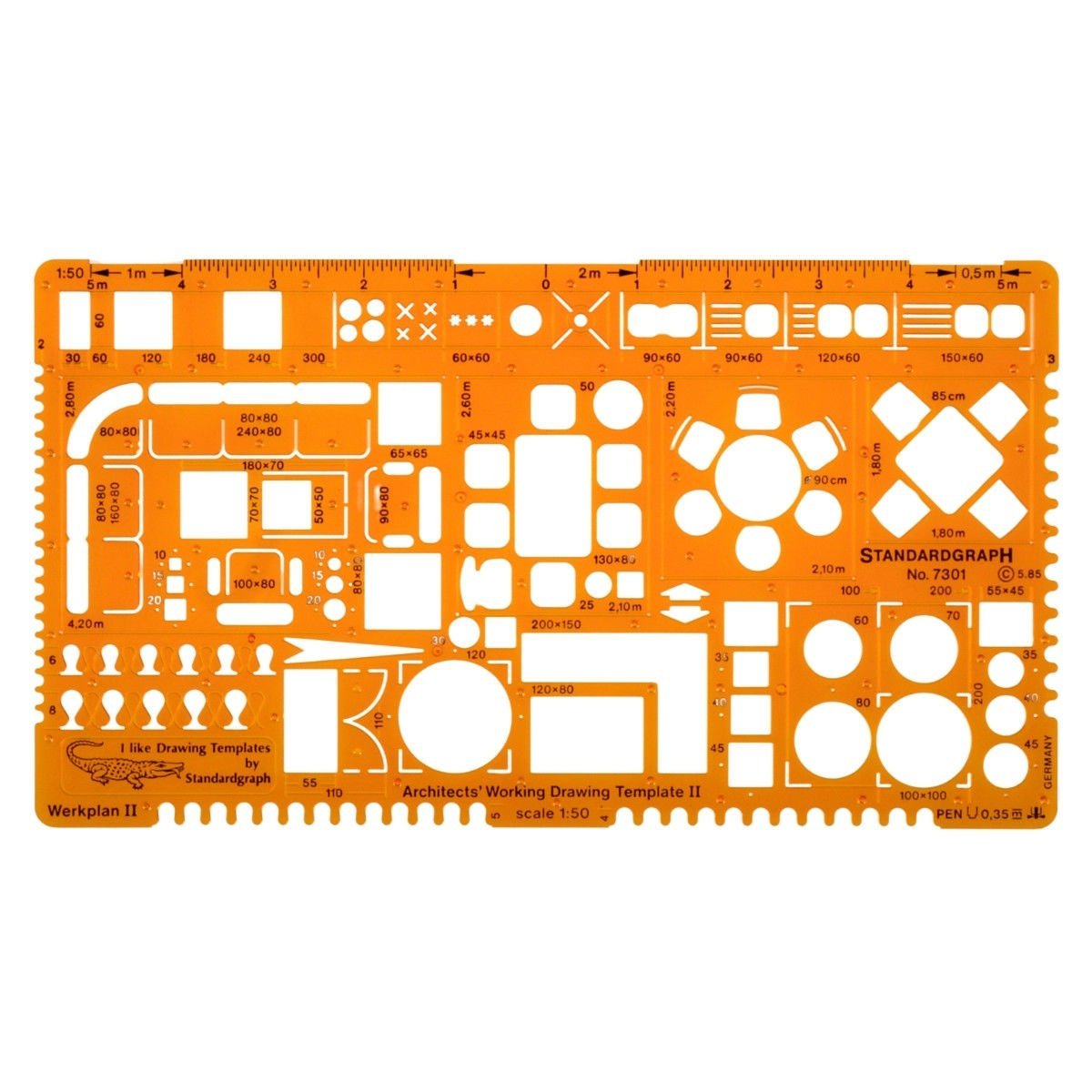 Standardgraph Tefriş Şablonu No 7301 Mimari 1/50