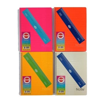Notte Sert Kapak Spiralli Okul Defteri Pastel A5 120yp Kareli