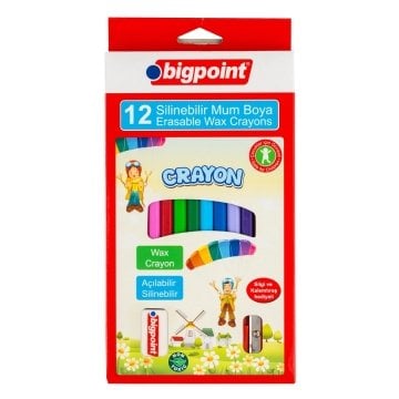 Bigpoint Silinebilir Mum Boya Crayon 12li Hediyeli