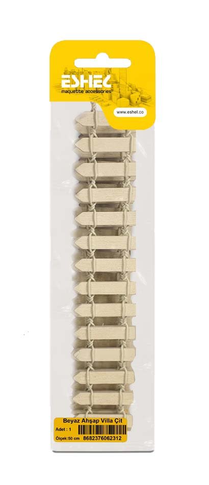 Eshel Maket Beyaz Ahşap Villa Çit 50cm