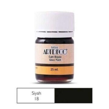 Artdeco Cam Vitray Boyası 25ml 18 Siyah