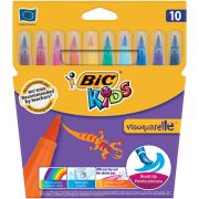 Bic Vısa Fırça Uçlu Keçeli Boya Kalemi Seti 10 Renk Kutu