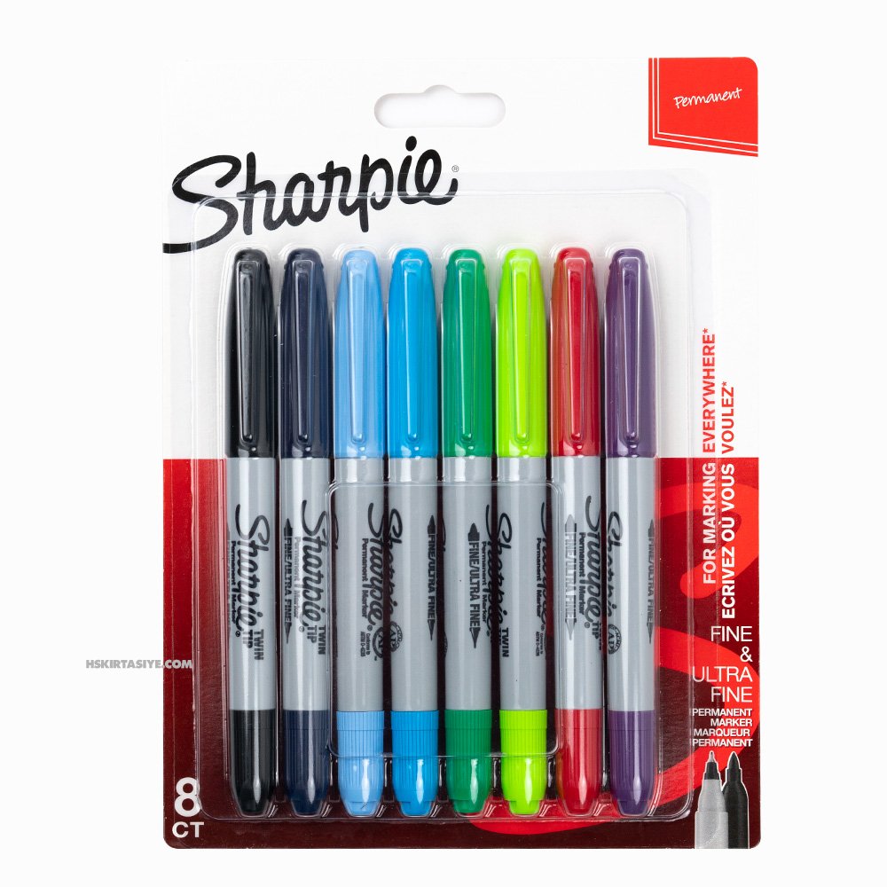 Sharpie Twin Tip Permanent Markör Karışık Renkli 8 li