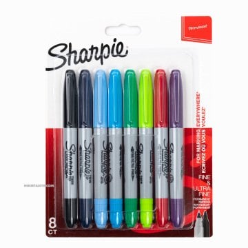 Sharpie Twin Tip Permanent Markör Karışık Renkli 8 li