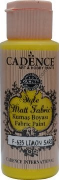 Cadence Style Matt Fabric Kumaş Boyası 59ml 635 Limon Sarı