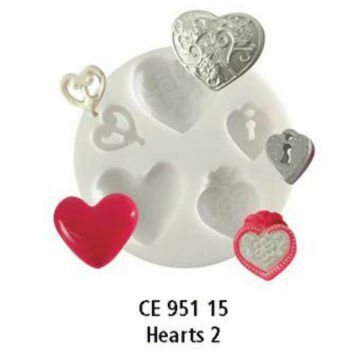 Cernit Silikon Polimer Kil Kalıplar Hearts