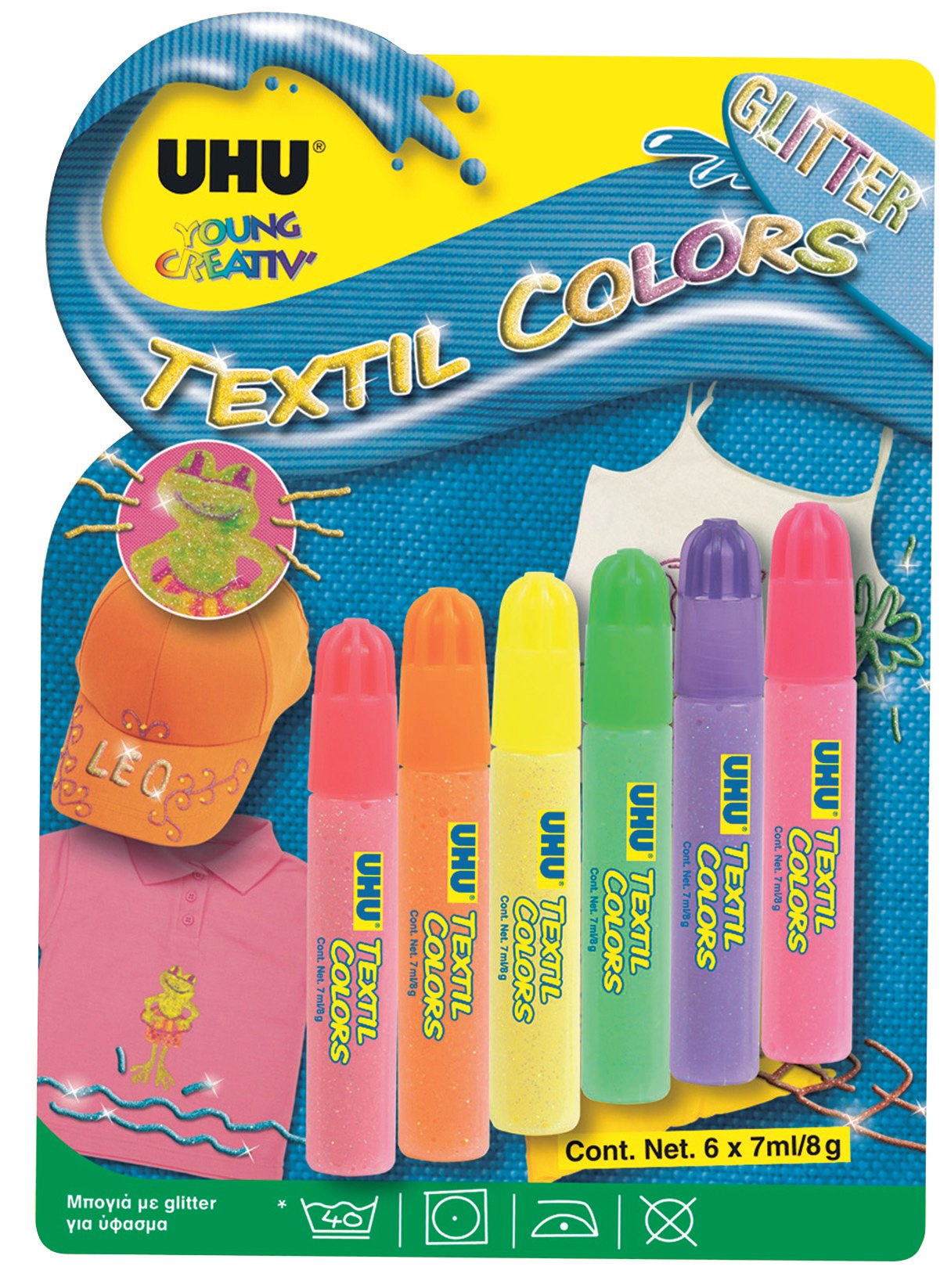 Uhu Süsleme Boyası Simli 6x7ml Set