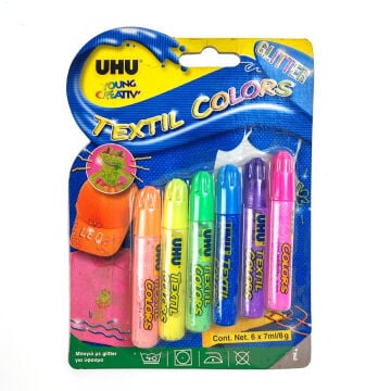 Uhu Süsleme Boyası Simli 6x7ml Set