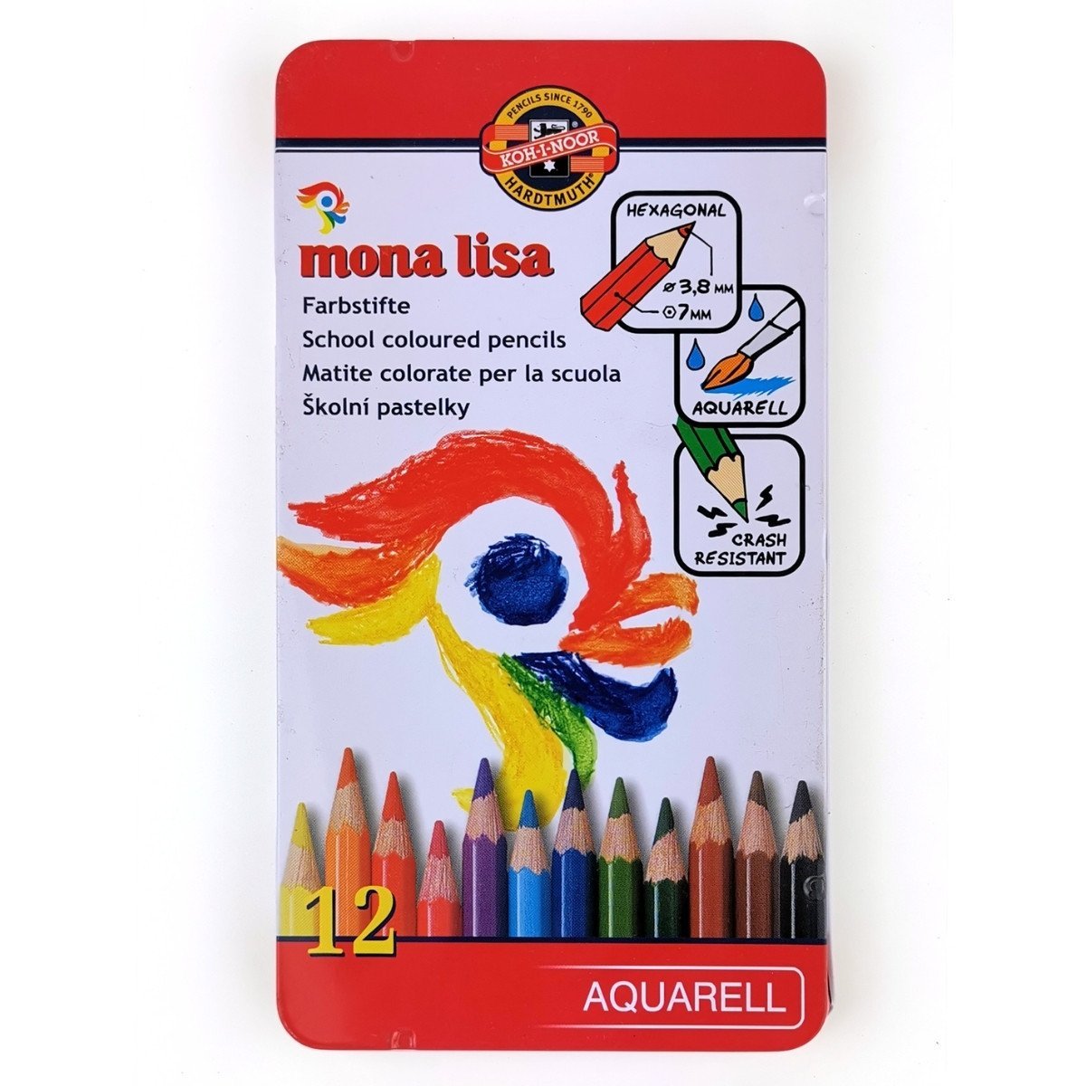 Mona Lisa Aquarelle Sulu Kuru Boya Seti Metal Kutu 12li