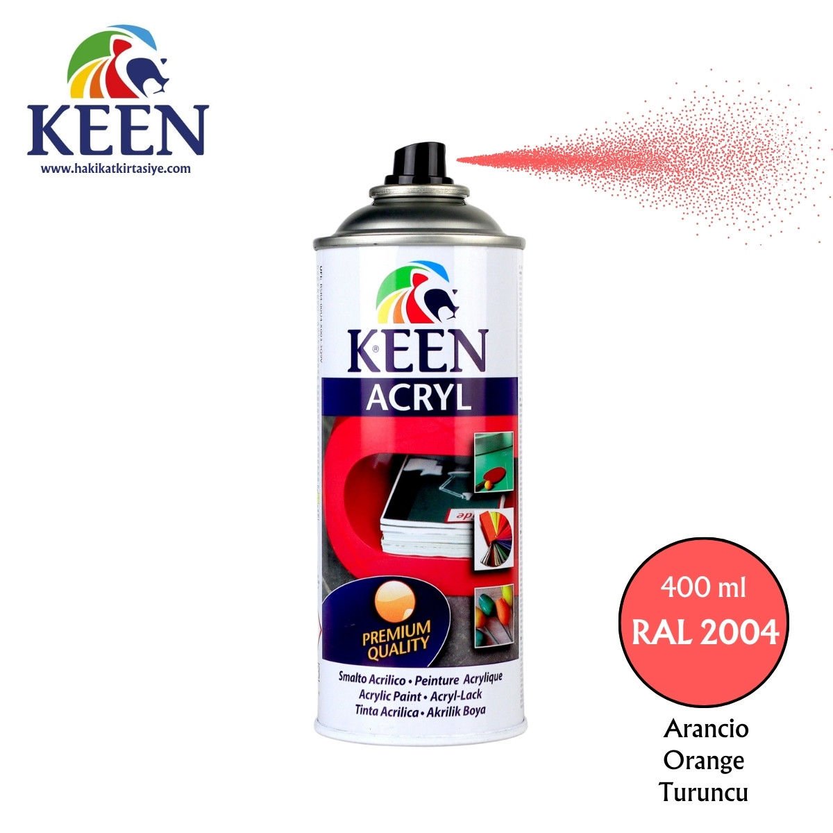 Keen Akrilik Sprey Boya 400ml RAL2004 Orange