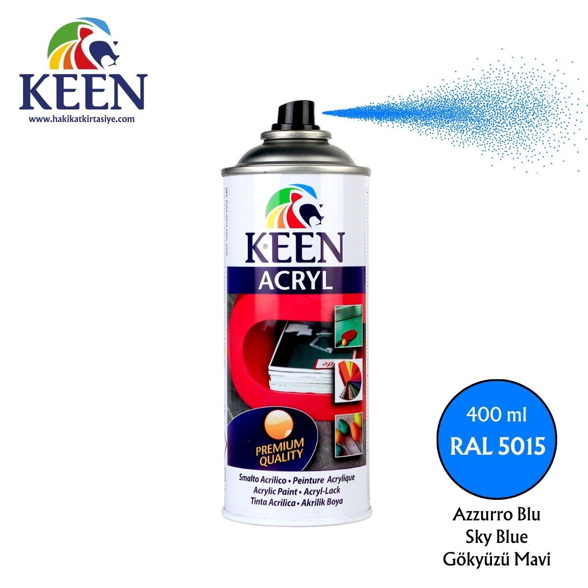 Keen Akrilik Sprey Boya 400ml RAL5015 Sky Blue