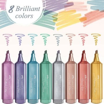 Faber Castell 8 Renk Textliner 46 Metalik İşaretleme Kalem Seti