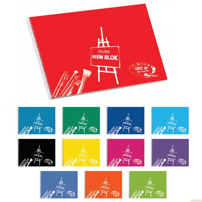 Notte Resim Defteri Spiralli 15 Yaprak 25x35 Orta Boy