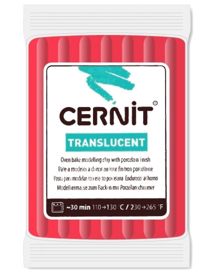 Cernit Translucent Şeffaf Polimer Kil 56gr 474 Translucent Ruby Red 