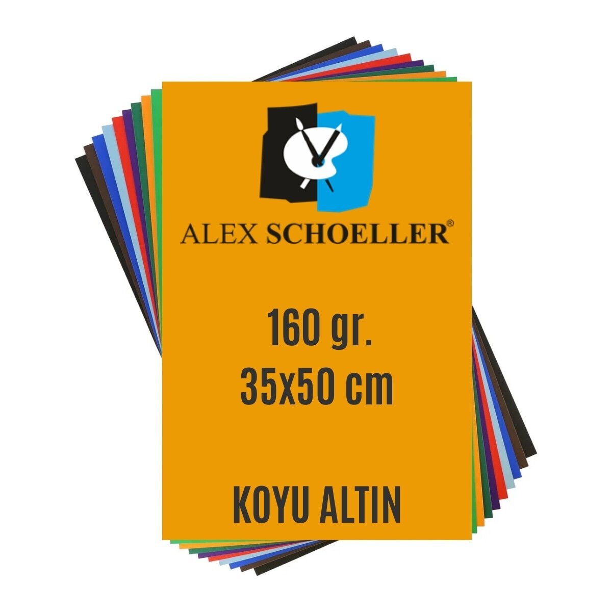Alex Schoeller Fon Kartonu 160gr 35x50cm 52 Koyu Altın
