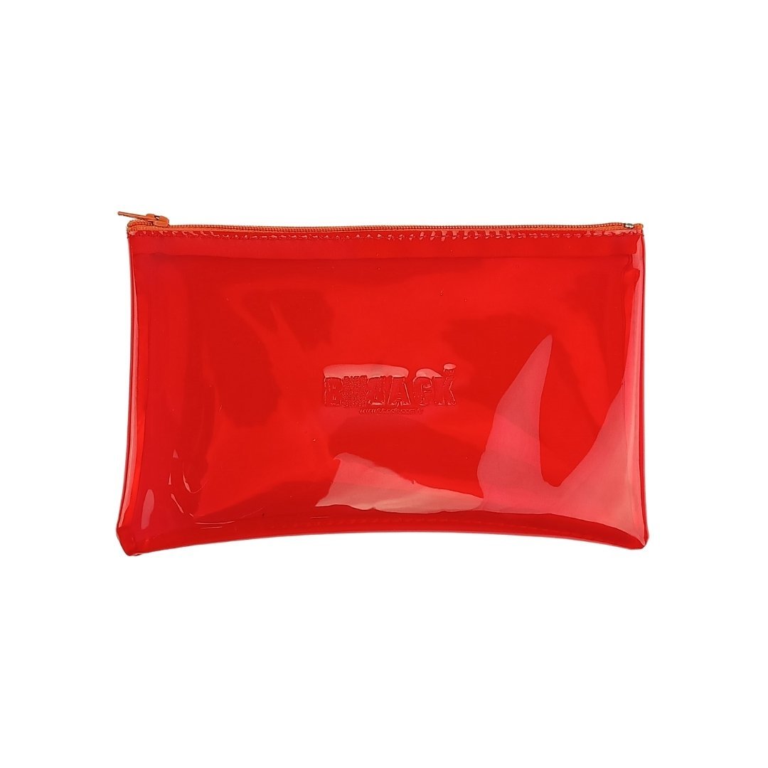 BBack Tek Bölümlü Kalemlik 20x12cm - Şeffaf Kırmızı