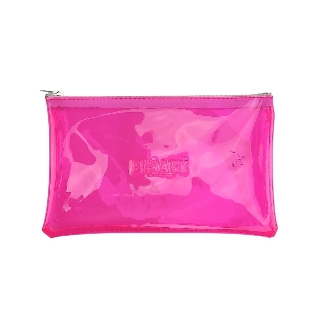 BBack Tek Bölümlü Kalemlik 20x12cm - Şeffaf Pembe