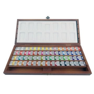 Afra Artists Water Colours Sulu Boya Tablet Seti Ahşap Kutu 48li