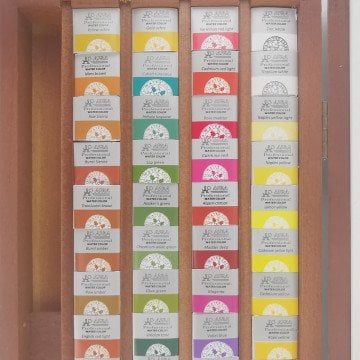 Afra Artists Water Colours Sulu Boya Tablet Seti Ahşap Kutu 48li